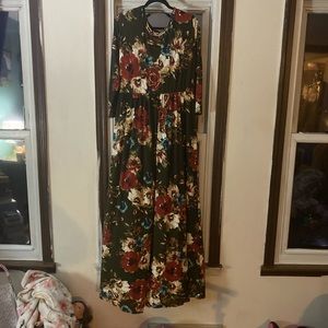 Olive Green Dress with pockets